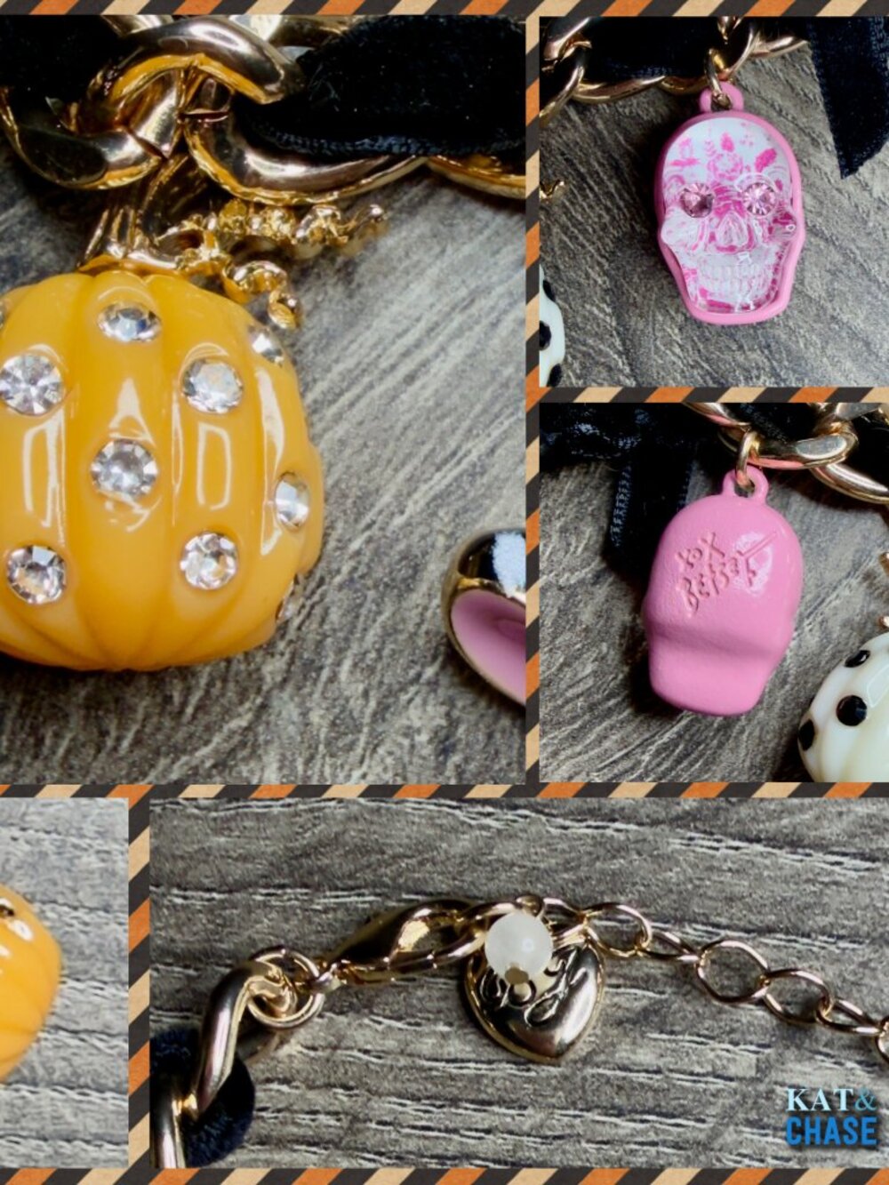 NWT Betsey Johnson Halloween Charm Necklace 2026 Cottagecore Curb Link Chain - Picture 11 of 12